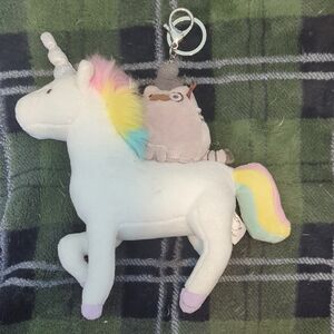 Pusheen Fancy On Unicorn Plush Keychain